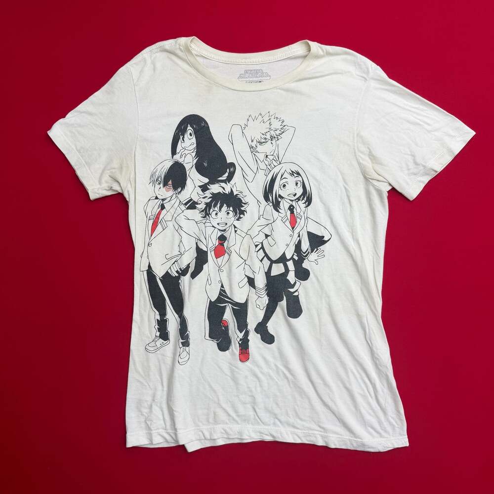My Hero Academia Tee Cotton Size‎ MEDIUM WHITE AOP